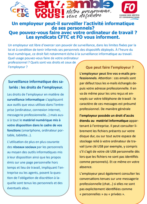 Tribune CFTC juin 2021 : Sécurité informatique, Que pouvez-vous faire avec votre ordinateur de travail ?