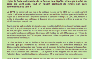 Tribune CFTC juillet 2021 : Véhicules de fonction  ou véhicules d’entreprise ?/ CPA